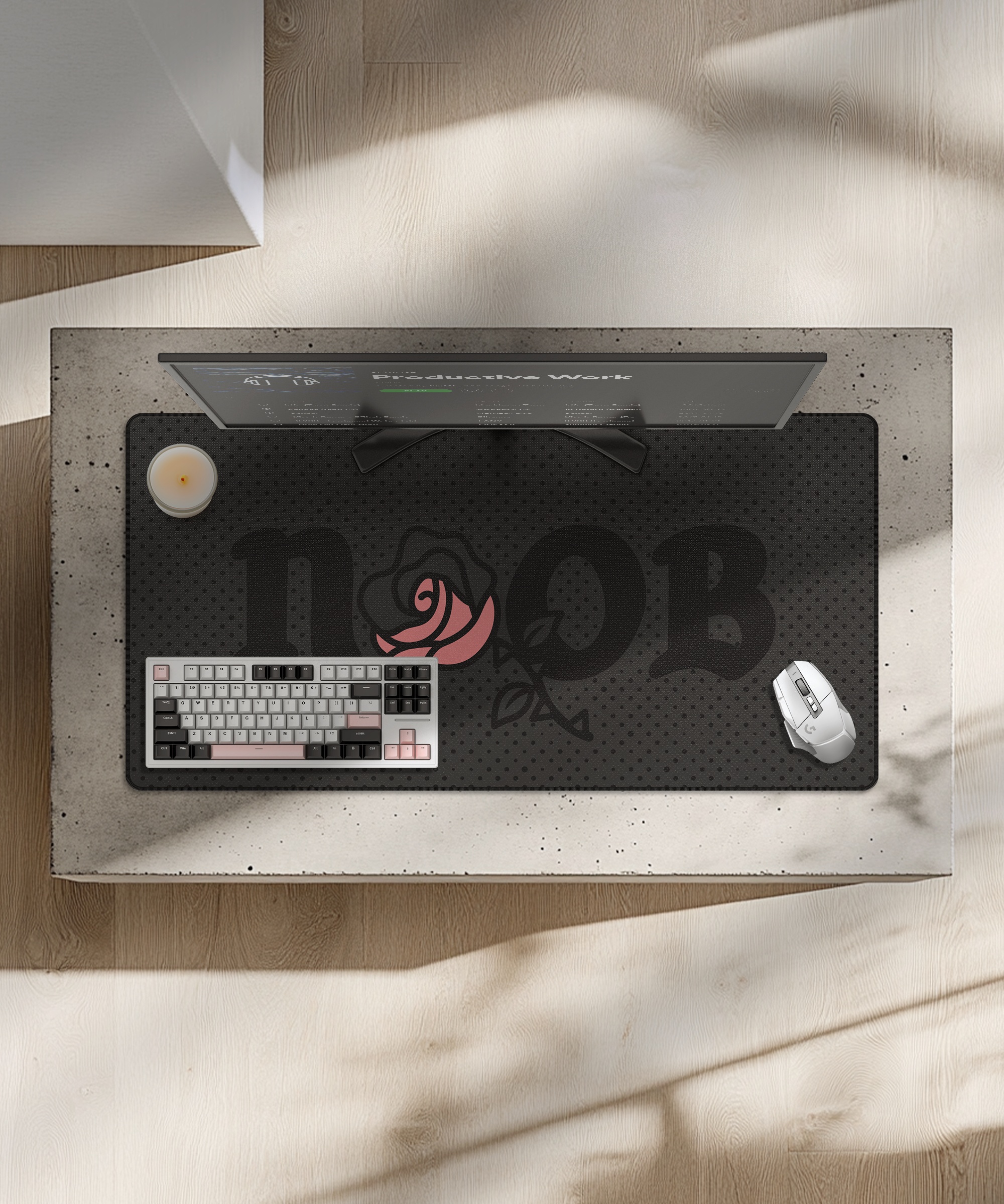 Sleek black Noob Obsidian gaming mousepad for ultimate control.