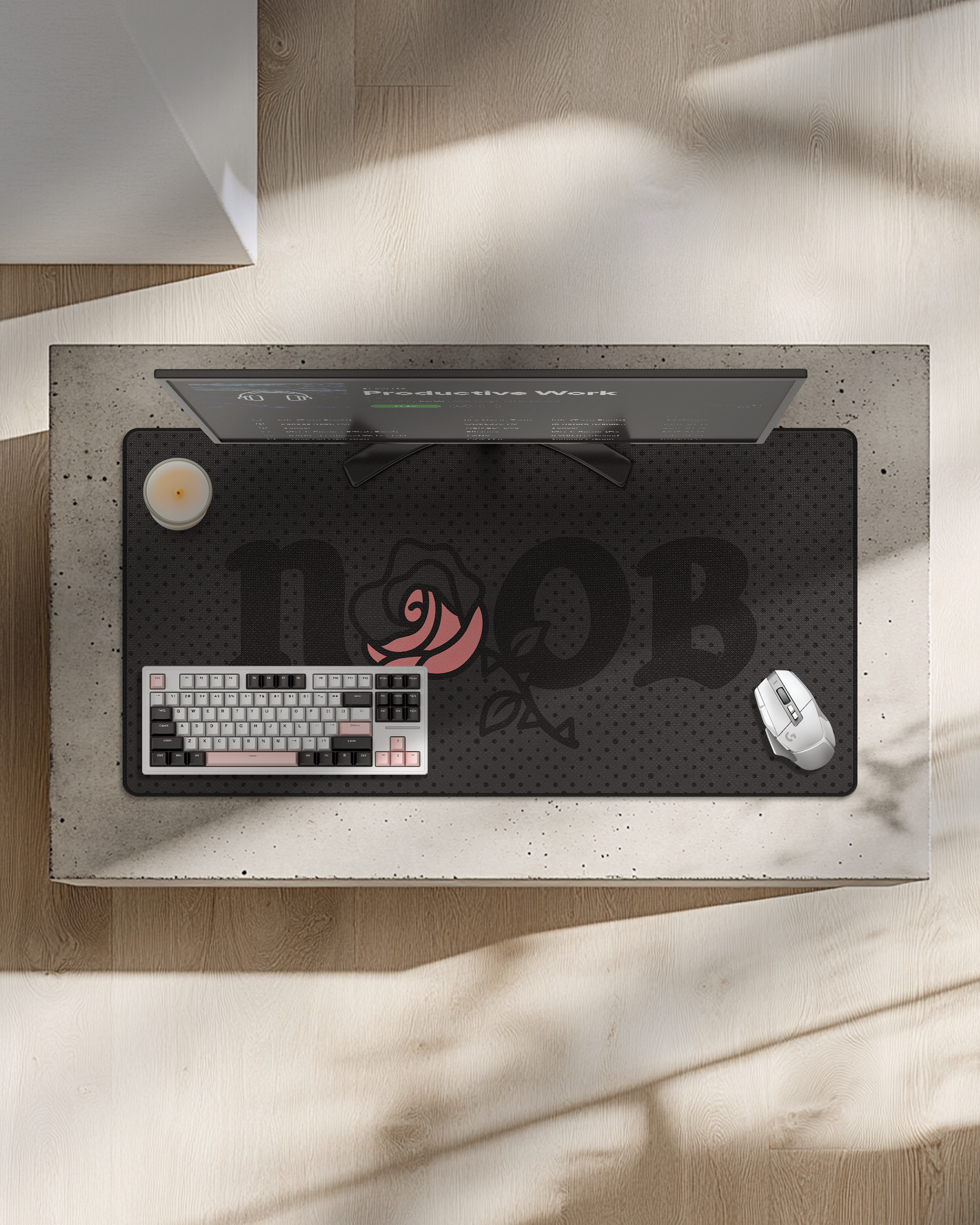 Sleek black Noob Obsidian gaming mousepad for ultimate control.