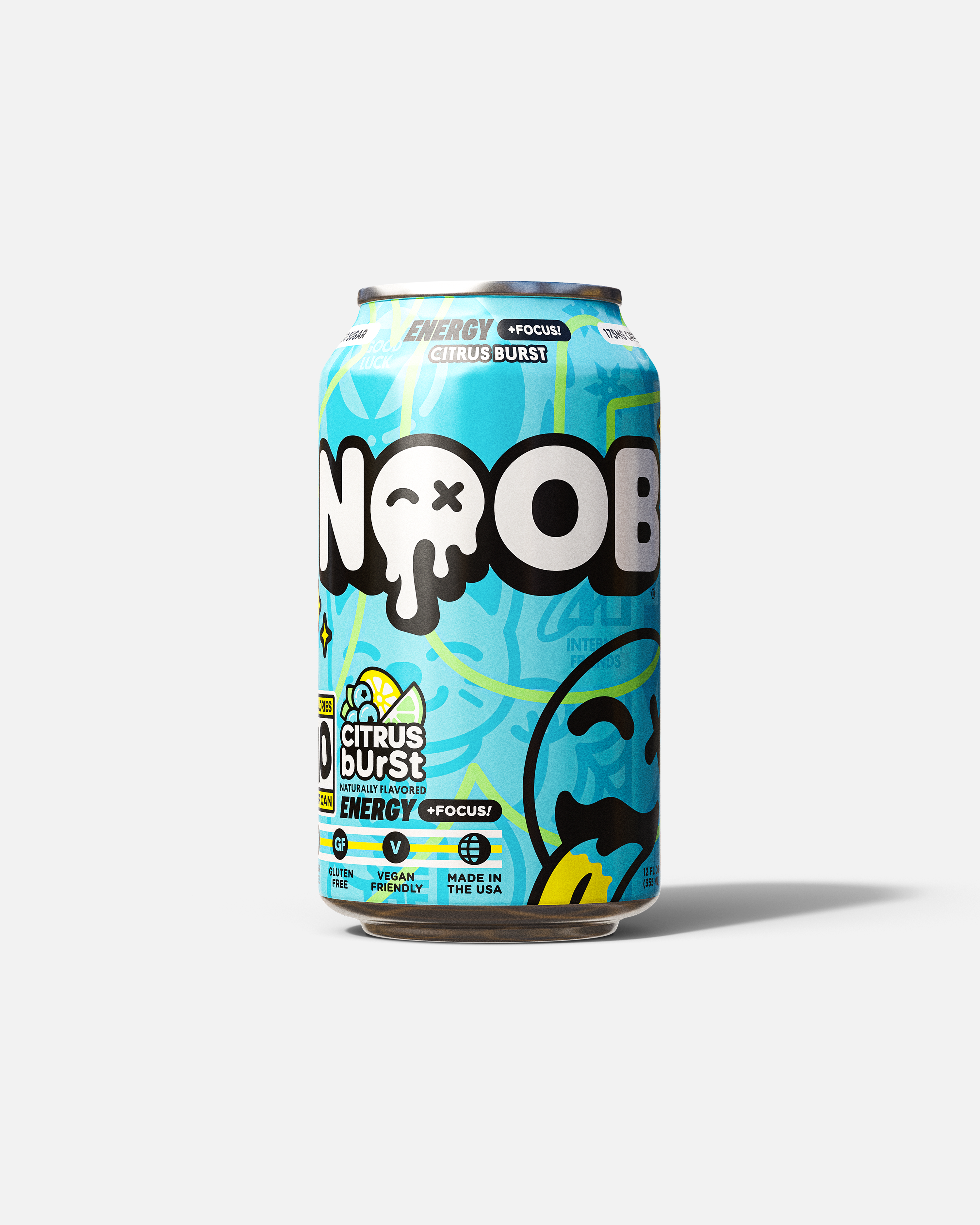 Can of Noob Energy Citrus Burst sugar-free gamer drink.