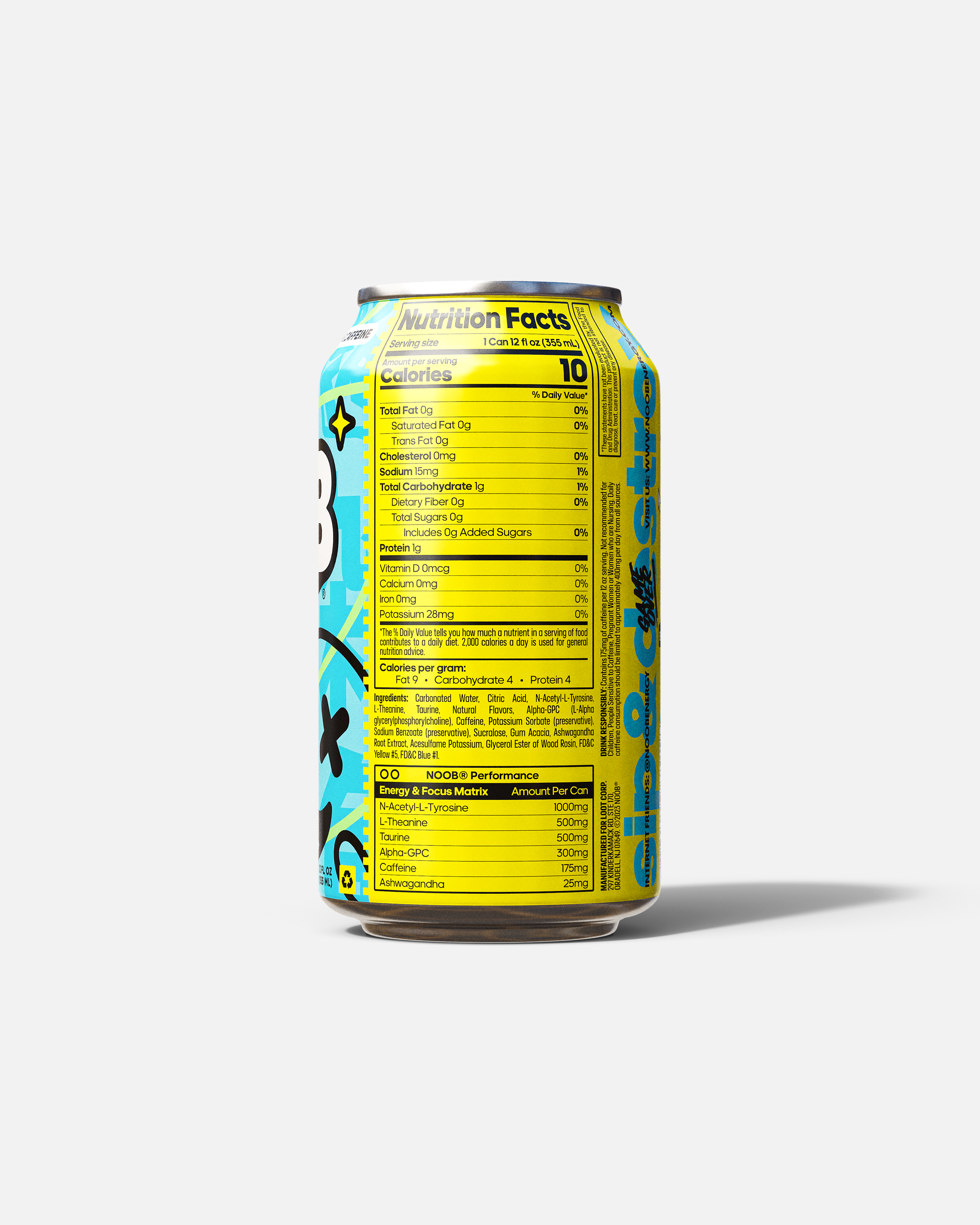 Can of Noob Energy Citrus Burst sugar-free gamer drink.