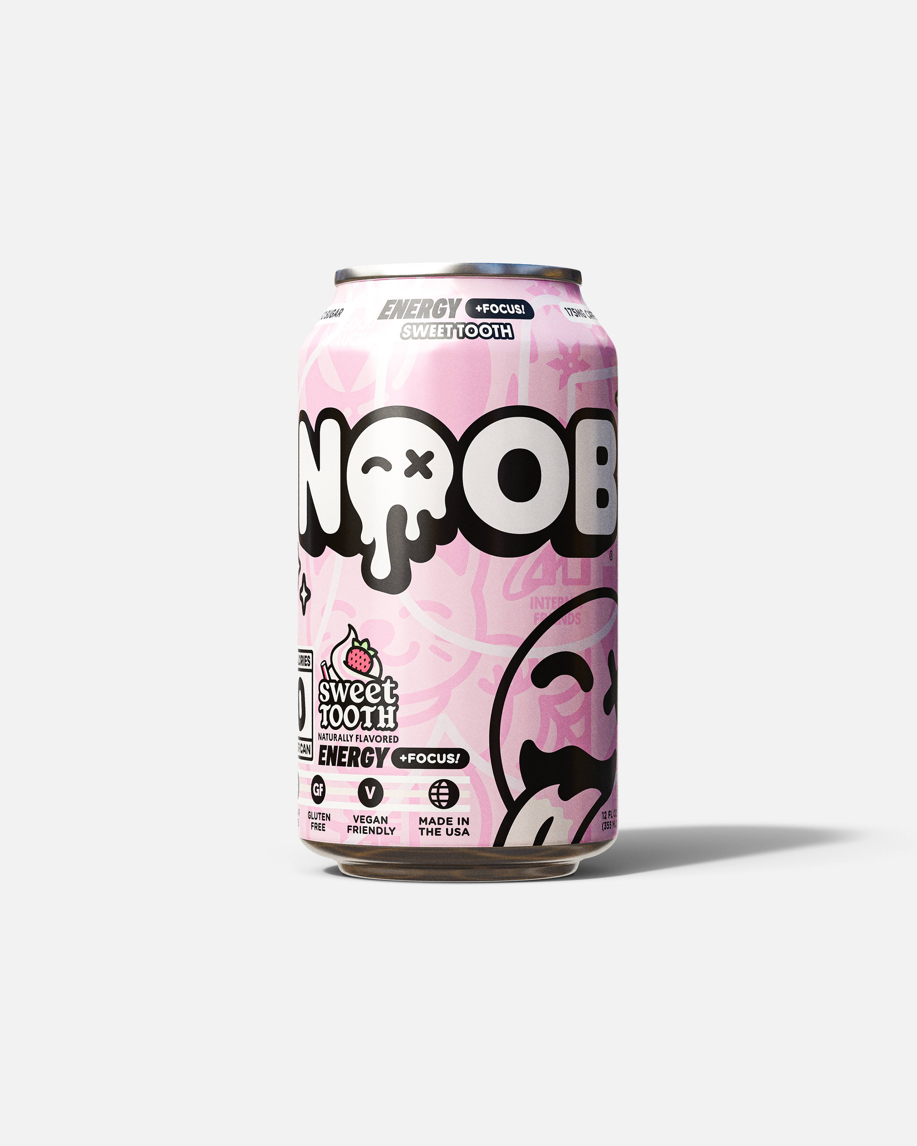 Can of Noob Energy Sweet Tooth zero-sugar gamer drink.