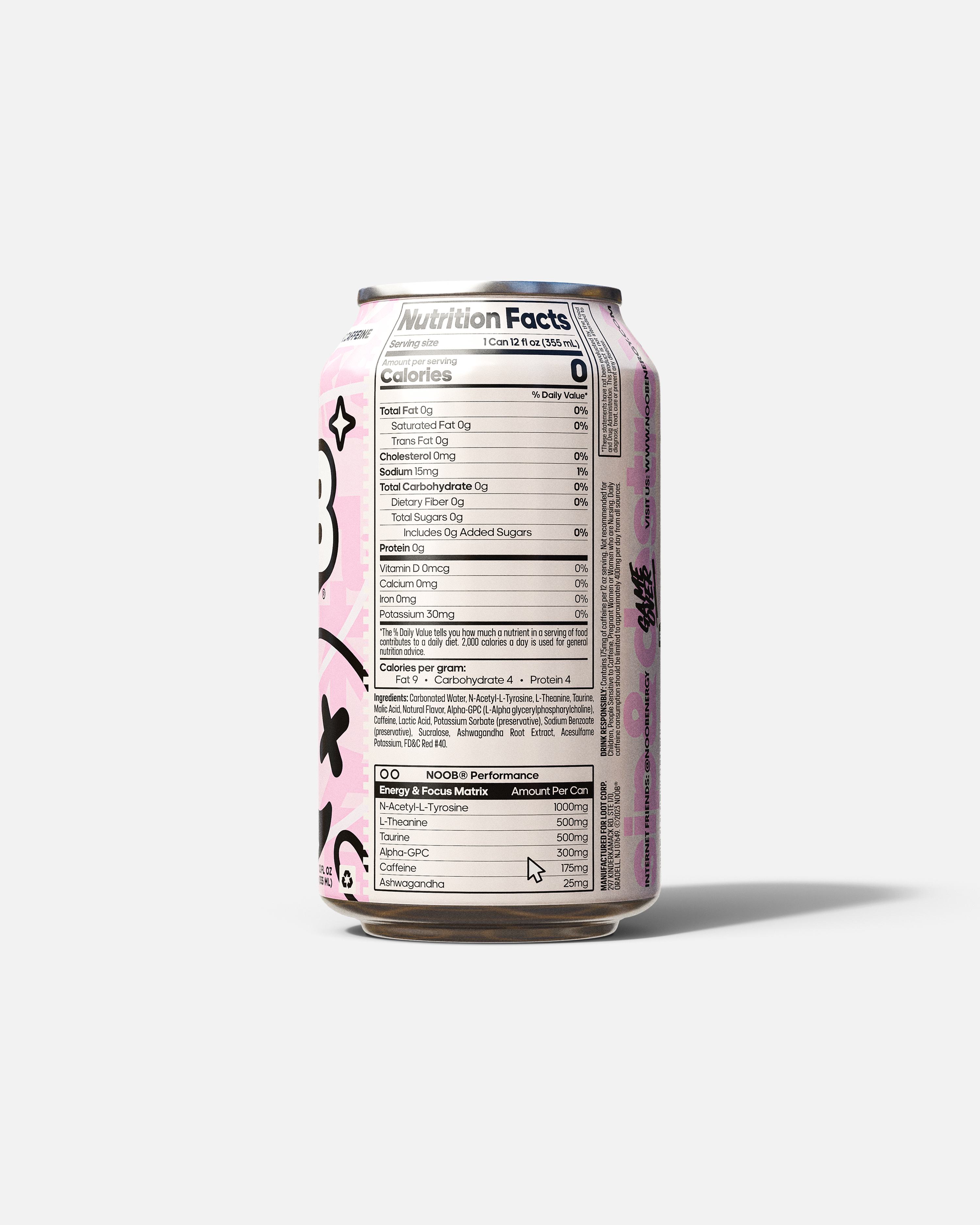 Can of Noob Energy Sweet Tooth zero-sugar gamer drink.